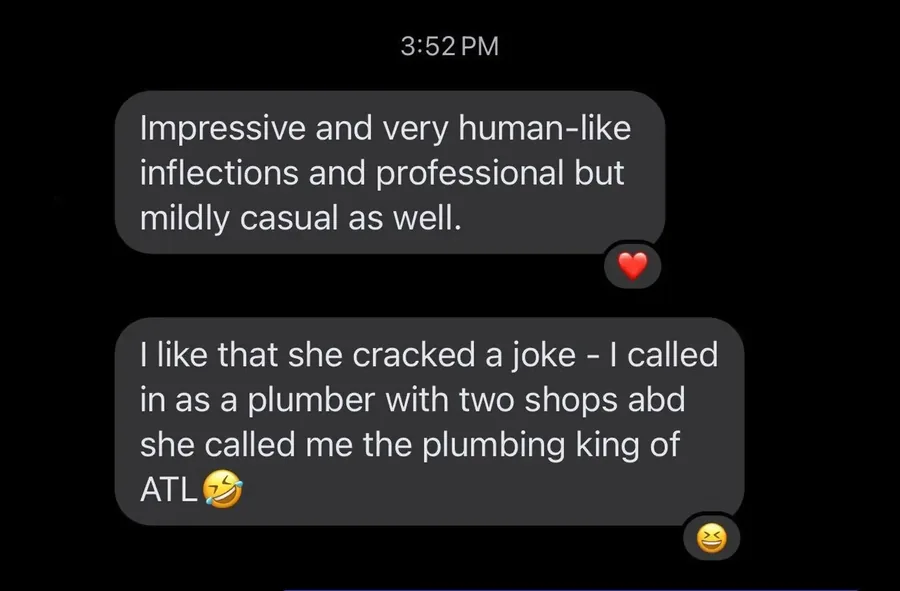 Client text: impressive and very human-like inflections